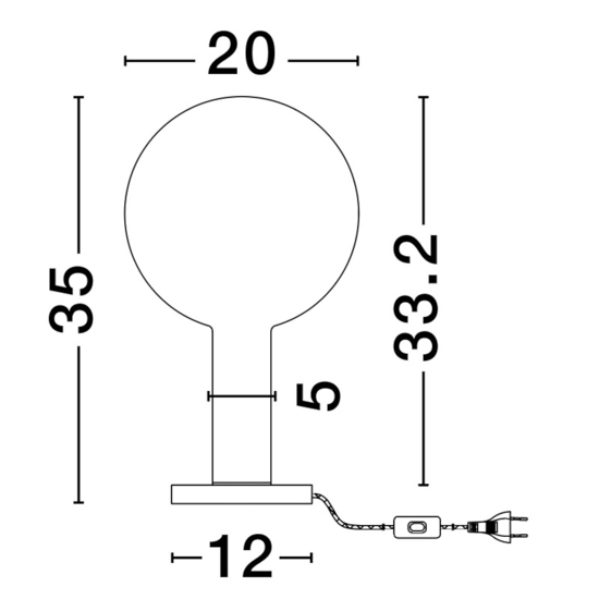 Lampada da tavolo led design moderna sfera vetro oro