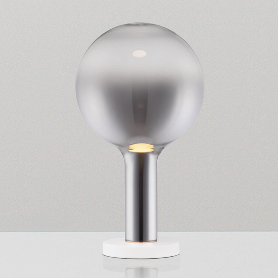 Lampada da tavolo design moderna led dimmerabile vetro fume