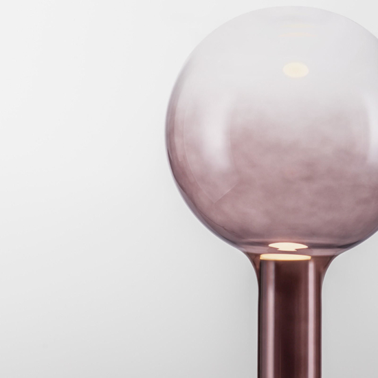 Abat jour lampada design sfera di vetro rosa scuro led moderna