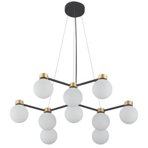 Lampadario per soggiorno design oro nero sfere di vetro