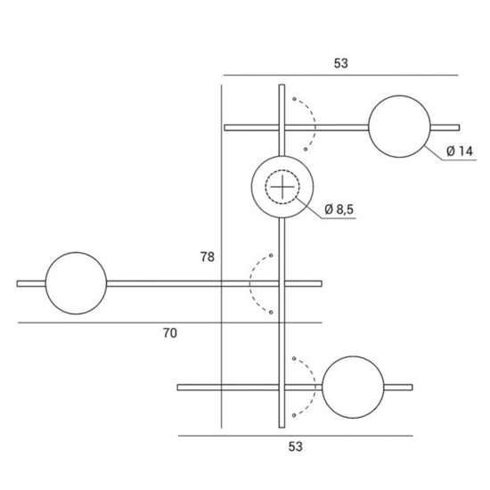 Applique da parete mikado miloox nero modulabile design moderno