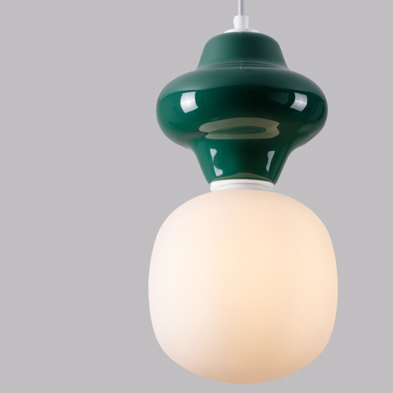 Lampada a sospensione di ceramica verde design moderna