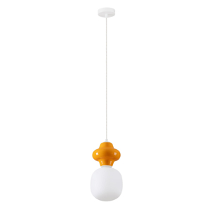 Lampada a sospensione ceramica arancione design moderna per cucina