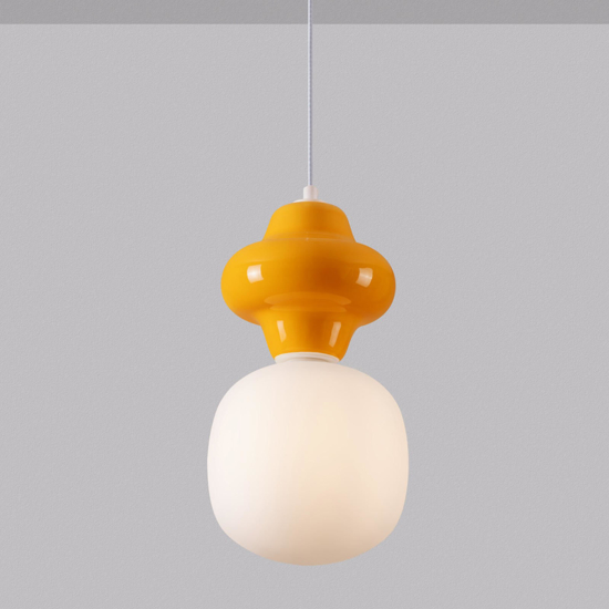 Lampada a sospensione ceramica arancione design moderna per cucina