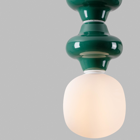 Lampadario a sospensione di ceramica verde design moderna