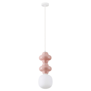 Lampada a sospensione di cermaica rosa pastello moderna