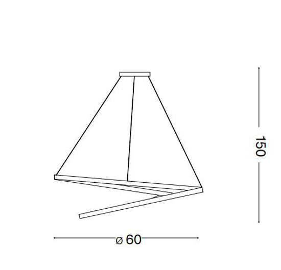 Oz sp d60 on-off nero ideal lux lampadario led 47w 3000k per soggiorno moderno