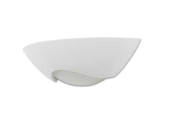 Applique di gesso ceramico bianco pitturabile diffusore in vetro