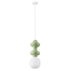 Lampada sospensione ceramica verde pastello design moderna