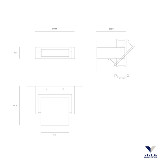 Vivida axella applique led 10w 3000k nera girevole