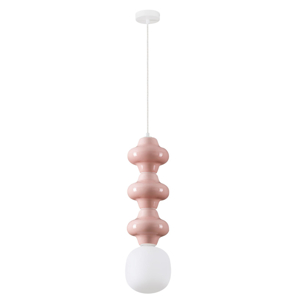 Lampadario sospensione di ceramica rosa pastello moderna