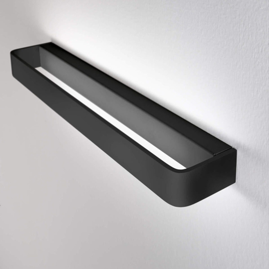 Linea light metal applique led 3000k ip40 metallo nero design minimalista per soggiorno