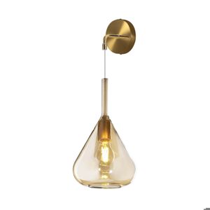 Applique da parete pendente toplight kona oro vetro ambra