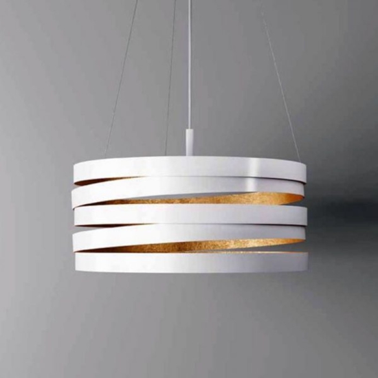 Marchetti band lampadario metallo bianco design moderno