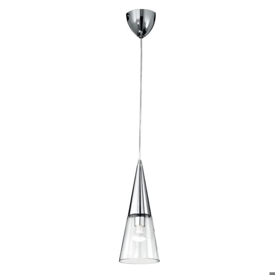 Cono sp1 ideal lux lampada a sospensione per isola cucina cono vetro trasparente