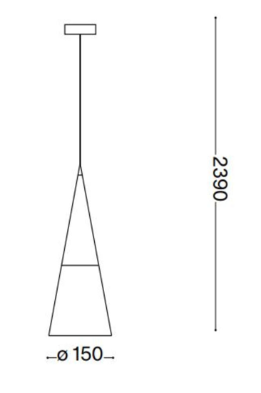 Cono sp1 ideal lux lampada a sospensione per isola cucina cono vetro trasparente