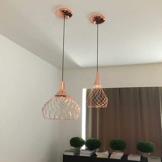 Stilnovo mongolfier lampadrio rame lampada design moderno