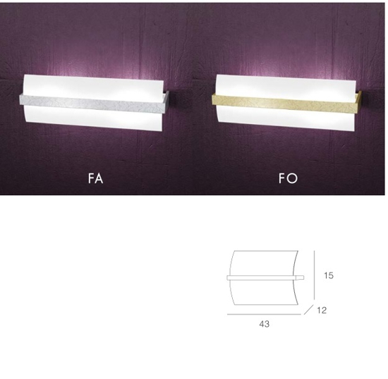 Lampada da parete legno foglia oro toplight wood