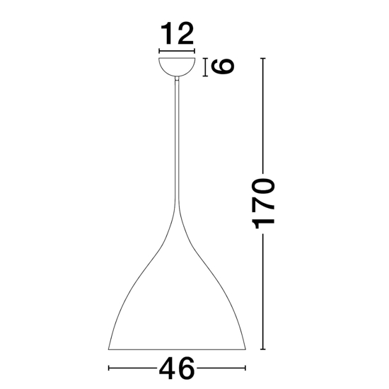 Lampadario cupola design nero per sala da pranzo cucina