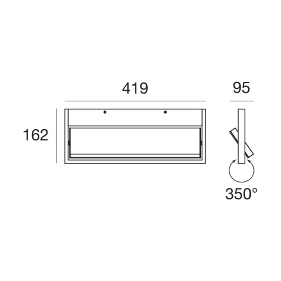 Tablet stilnovo grande applique moderna led 19w 3000k orientabile bianca