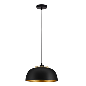 Lampadario per cucina cupola nero oro