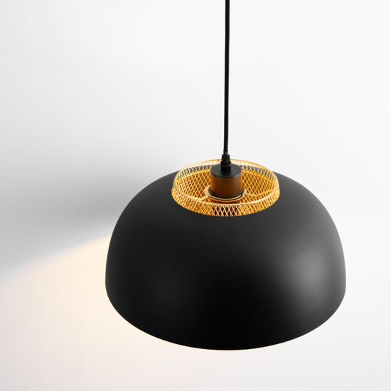 Lampadario per cucina cupola nero oro