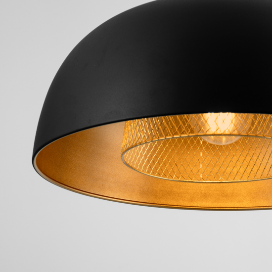 Lampadario per cucina cupola nero oro