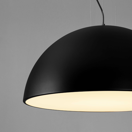 Lampadario cupola 70cm nero per cucina tavolo sala da pranzo