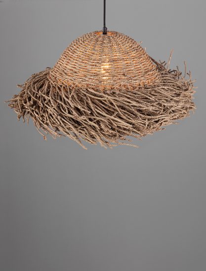 Lampadario rustico per cucina cupola alga marina intrecciata