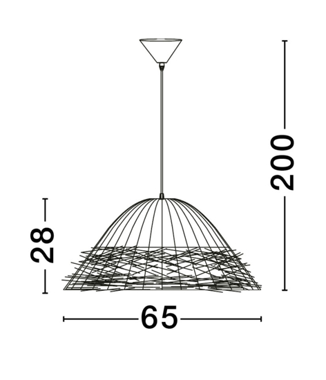 Lampadario rustico per cucina cupola alga marina intrecciata