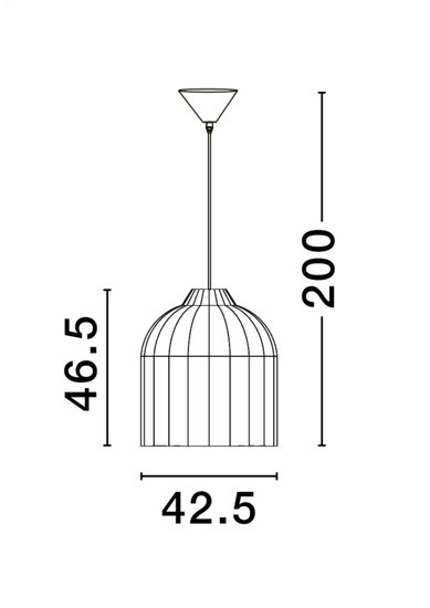 Lampada rustica campana di giacinto legno essiccato