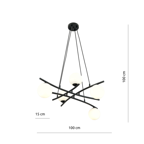 Lampadario sospensione nero per soggiorno moderno