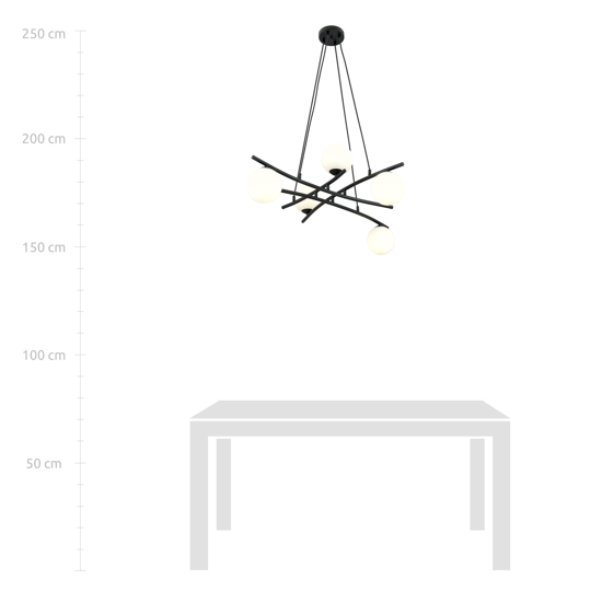 Lampadario sospensione nero per soggiorno moderno