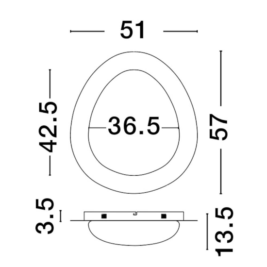 Plafoniera moderna 3000k per soggiorno colore legno 57cm