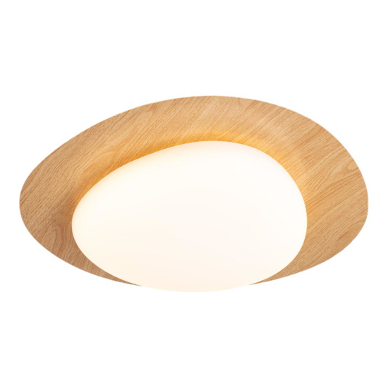 Plafoniera led dimmerabile 3000k colore legno 47cm