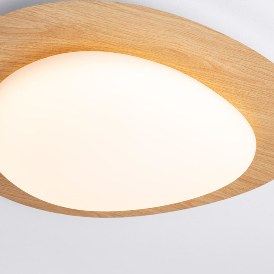 Plafoniera led dimmerabile 3000k colore legno 47cm