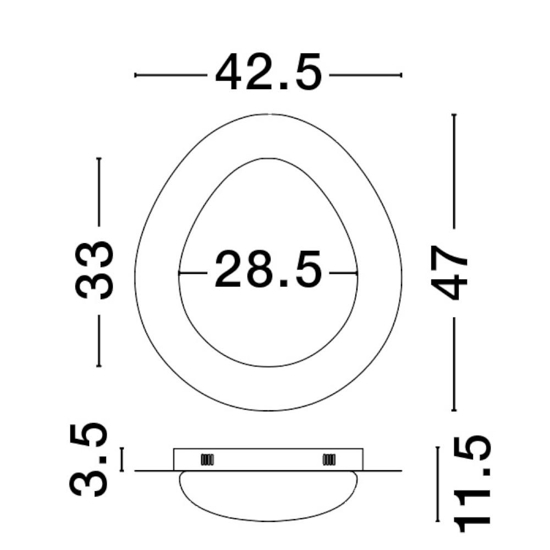 Plafoniera led dimmerabile 3000k colore legno 47cm