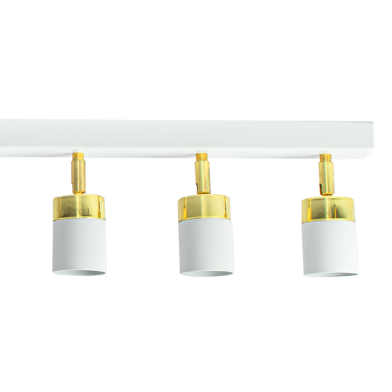 Plafoniera binario design con faretti bianco oro orientabili