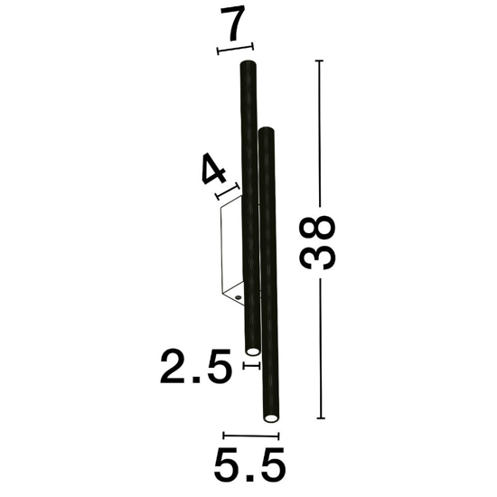 Applique doppio cilindro dorato led 15w 3000k