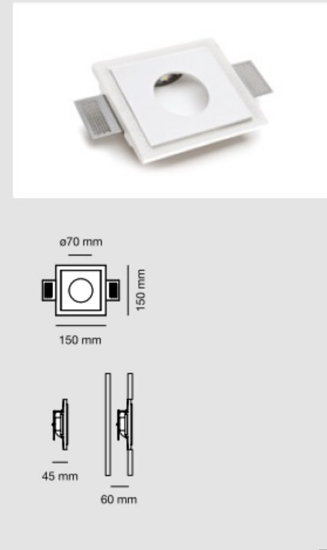 Faretto segnapasso led 3.5w 2700k da incasso parete gesso cristaly per scala