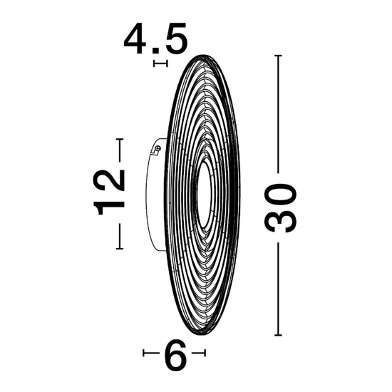 Applique disco da parete circolare oro vetro ambra