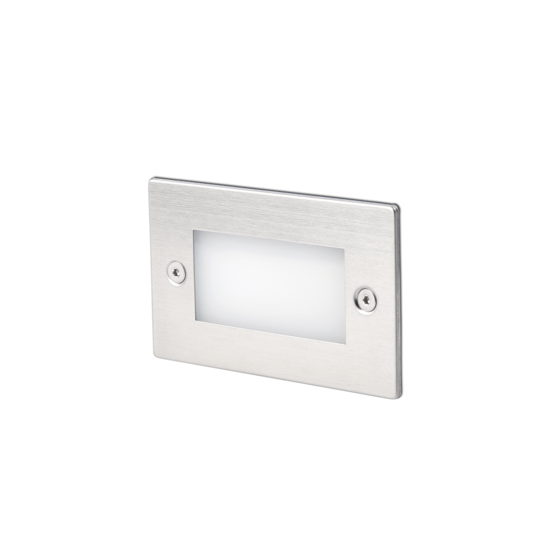 Segnapasso led da esterno 1w 3000k ip65 incasso parete acciaio inox rettangolare