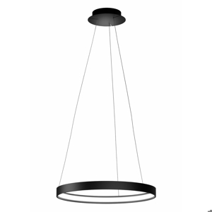 Anello sforzin lampadario moderno cerchio nero led 3000k per salotto