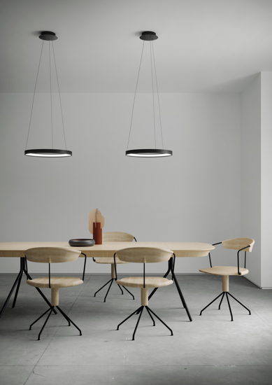 Anello sforzin lampadario moderno cerchio nero led 3000k per salotto