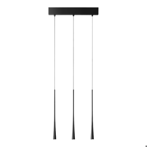 Lampadario a sospensione per isola cucina tre luci led 16w 3000k nero dafne gea luce