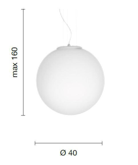 Lampadario particolare per soggiorno design sfera bianca vetro area ondaluce