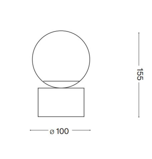 Perlage tl1 ideal lux abat jour da comodino camera da letto sfera ventro ambra