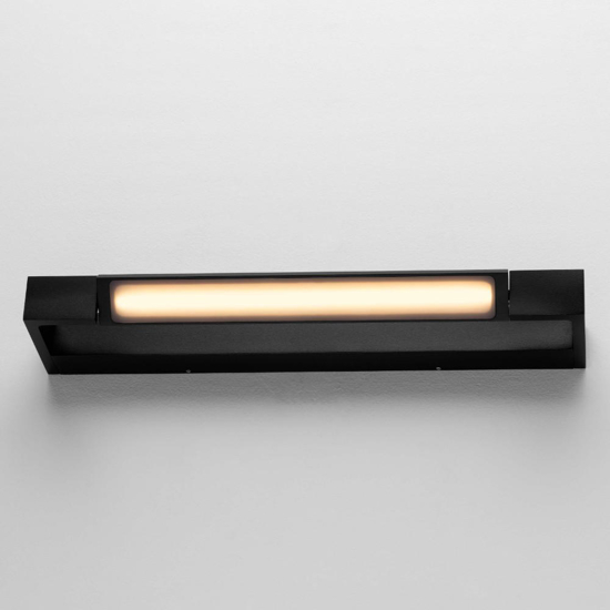 Applique orientabile nero led 12w 3000k per specchio da bagno