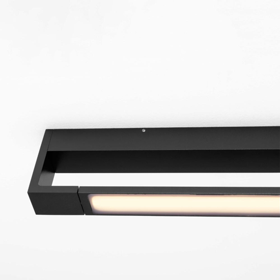 Applique orientabile nero led 12w 3000k per specchio da bagno