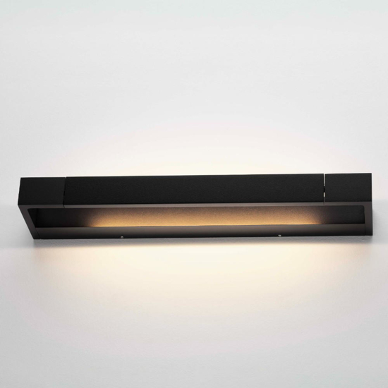 Applique orientabile nero led 12w 3000k per specchio da bagno